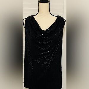 Sparkly Sequin Racerback Tank with Cowl